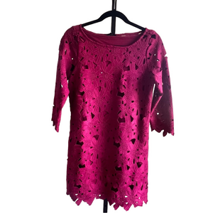 Felicity & Coco Burgundy Wine Lace Dress Size XS #C24468